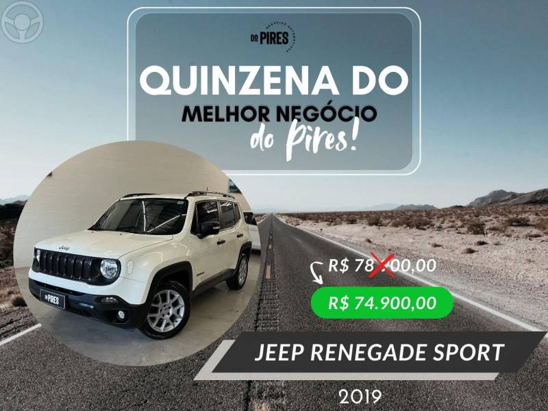 JEEP - RENEGADE 1.8 16V FLEX SPORT 4P MANUAL - 2019/2019 - BRANCA - R$ 74.900,00