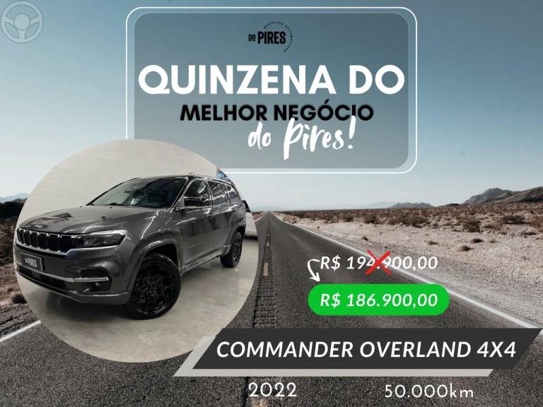 JEEP - COMMANDER 2.0 OVERLAND TD380 4X4 TURBO DIESEL 4P AUTOMÁTICO - 2021/2022 - CINZA - R$ 186.900,00