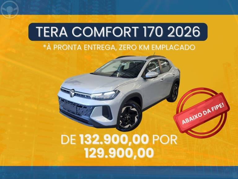 VOLKSWAGEN - TERA 1.0 170 TSI COMFORT 12V FLEX 4P AUTOMÁTICO - 2026/2026 - PRATA - R$ 129.900,00