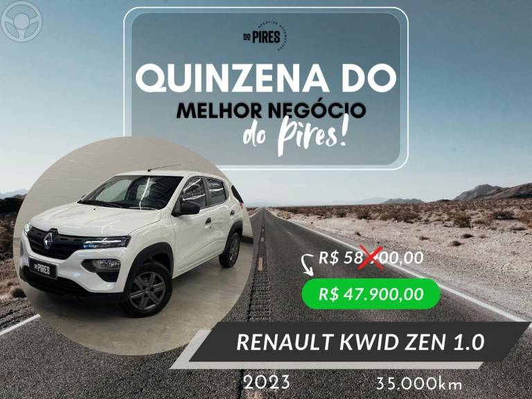 RENAULT - KWID 1.0 12V SCE FLEX ZEN MANUAL - 2022/2023 - BRANCA - R$ 47.900,00