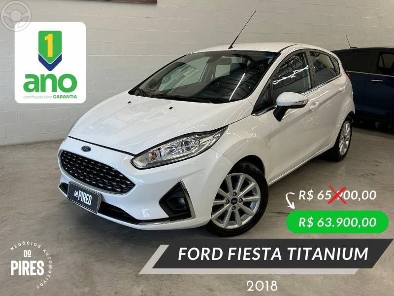 FORD - FIESTA 1.6 TITANIUM HATCH 16V FLEX 4P AUTOMÁTICO - 2018/2018 - BRANCA - R$ 63.900,00