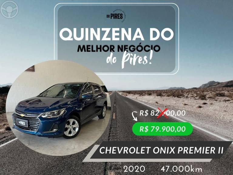 CHEVROLET - ONIX 1.0 PREMIER II 12V TURBO FLEX 4P AUTOMÁTICO - 2020/2020 - AZUL - R$ 79.900,00