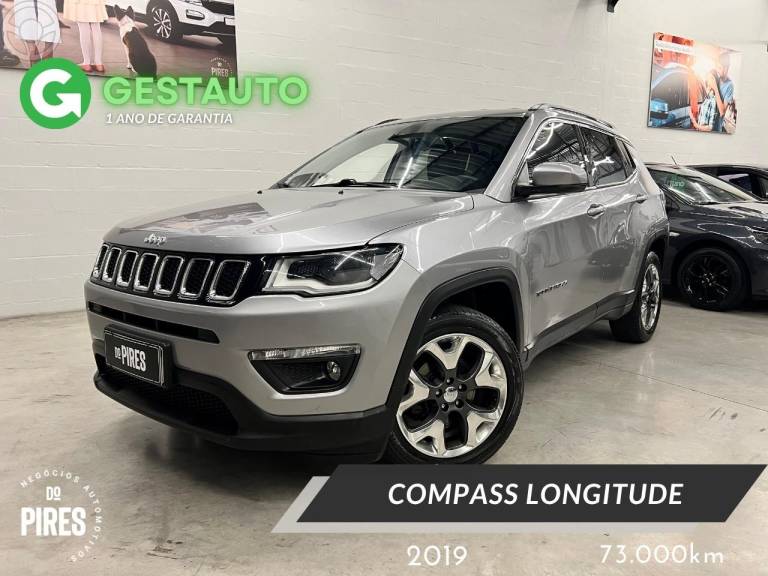 JEEP - COMPASS 2.0 16V FLEX LONGITUDE AUTOMÁTICO - 2018/2019 - PRATA - R$ 99.900,00