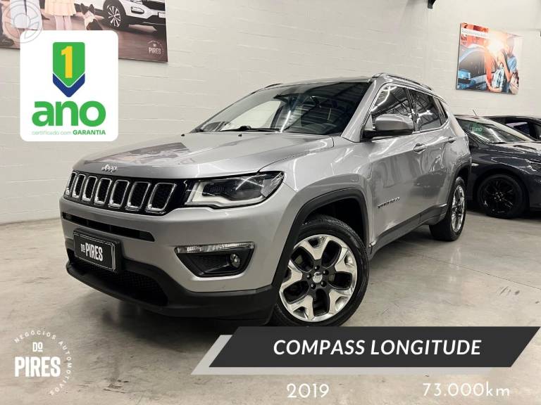 JEEP - COMPASS 2.0 16V FLEX LONGITUDE AUTOMÁTICO - 2018/2019 - PRATA - R$ 99.900,00