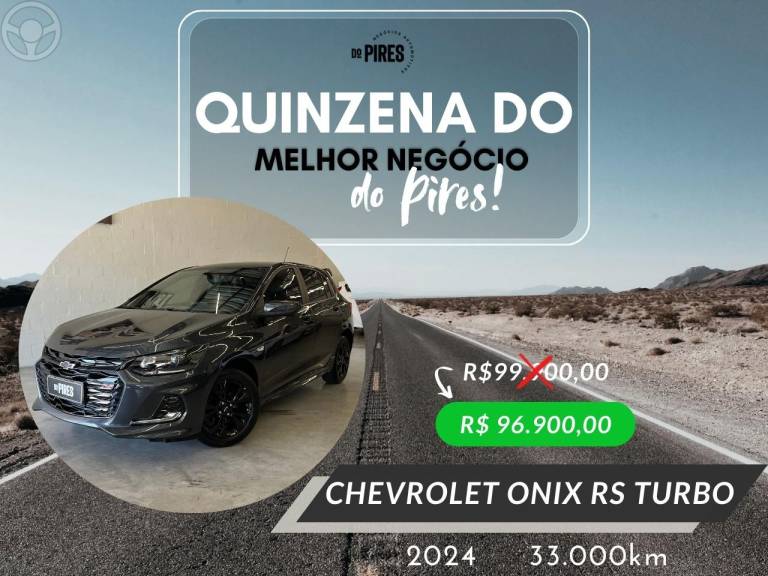 CHEVROLET - ONIX 1.0 HATCH RS 12V TURBO 4P AUTOMÁTICO - 2023/2024 - CINZA - R$ 96.900,00