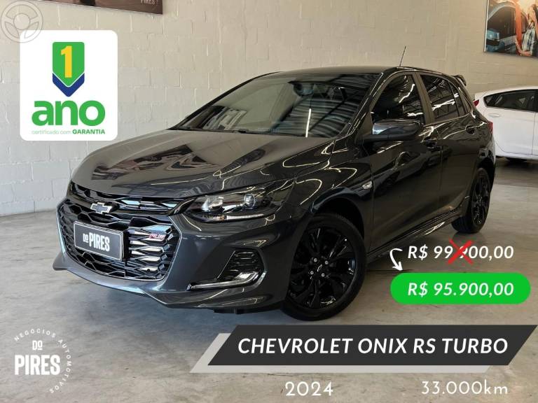 CHEVROLET - ONIX 1.0 HATCH RS 12V TURBO 4P AUTOMÁTICO - 2023/2024 - CINZA - R$ 95.900,00
