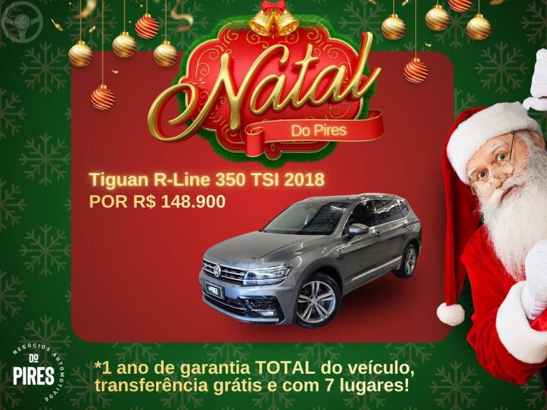 VOLKSWAGEN - TIGUAN 2.0 ALLSPACE R-LINE 350 TSI 4X4 4P - 2018/2018 - CINZA - R$ 148.900,00