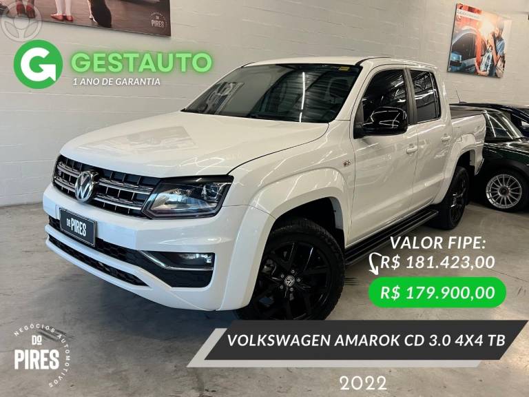 VOLKSWAGEN - AMAROK 3.0 V6 TDI HIGHLINE CD DIESEL 4MOTION AUTOMÁTICO - 2021/2022 - BRANCA - R$ 179.900,00