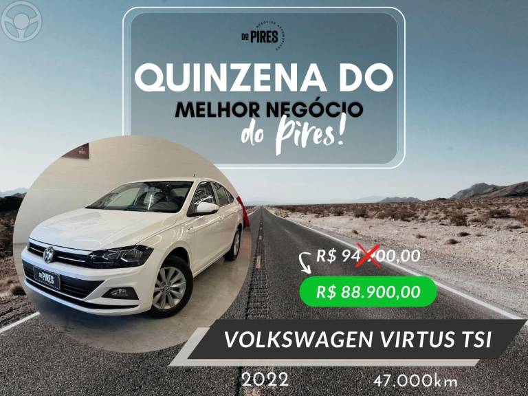 VOLKSWAGEN - VIRTUS 1.0 200 TSI COMFORTLINE AUTOMÁTICO - 2022/2022 - BRANCA - R$ 88.900,00