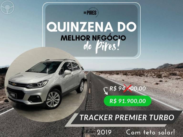 CHEVROLET - TRACKER 1.4 16V PREMIER TURBO FLEX 4P AUTOMÁTICO - 2018/2019 - PRATA - R$ 91.900,00