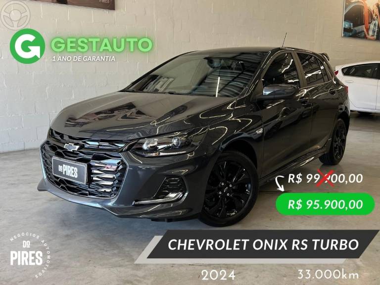 CHEVROLET - ONIX 1.0 HATCH RS 12V TURBO 4P AUTOMÁTICO - 2023/2024 - CINZA - R$ 95.900,00
