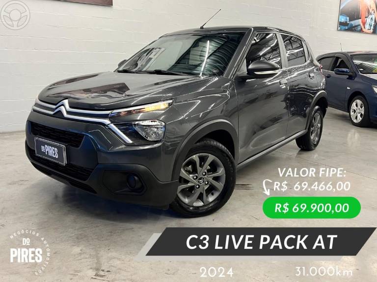 CITROËN - C3 1.6 LIVE PACK 16V FLEX 4P AUTOMÁTICO - 2023/2024 - CINZA - R$ 69.900,00