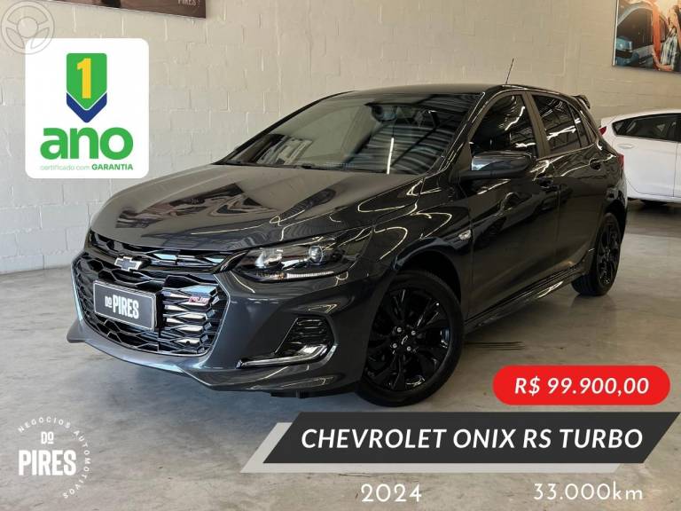 CHEVROLET - ONIX 1.0 HATCH RS 12V TURBO 4P AUTOMÁTICO - 2023/2024 - CINZA - R$ 99.900,00
