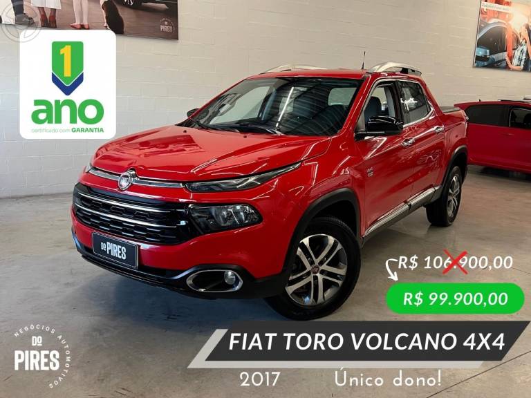 FIAT - TORO 2.0 16V TURBO DIESEL VOLCANO 4WD AUTOMÁTICO - 2016/2017 - VERMELHA - R$ 99.900,00