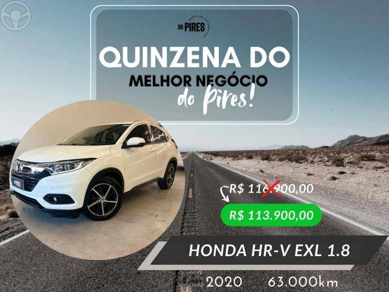 HONDA - HR-V 1.8 16V FLEX EXL 4P AUTOMÁTICO - 2019/2020 - BRANCA - R$ 113.900,00