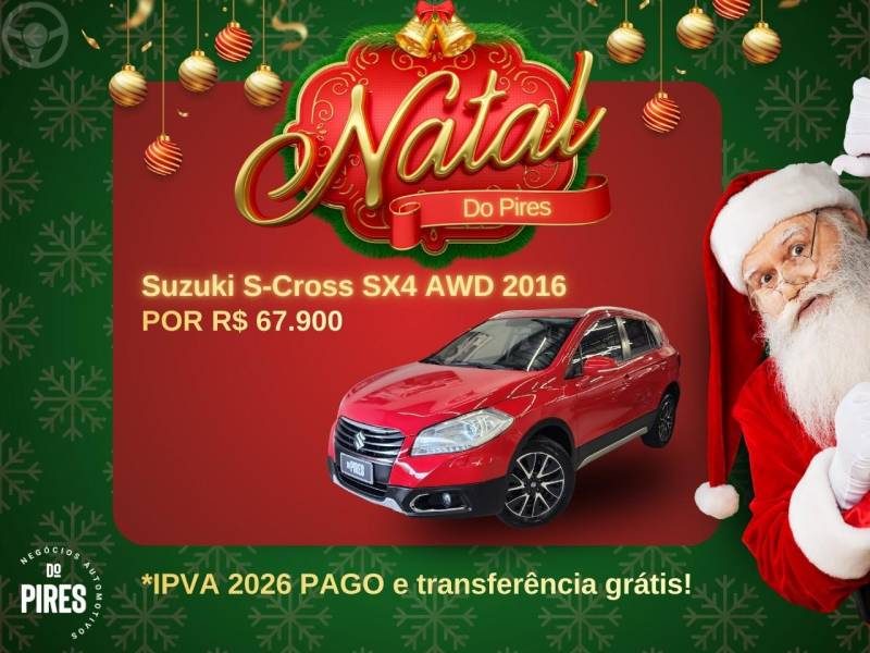 SUZUKI - S-CROSS 1.6 16V VVT GLS 4P 4X4 AUTOMÁTICO - 2015/2016 - VERMELHA - R$ 67.900,00