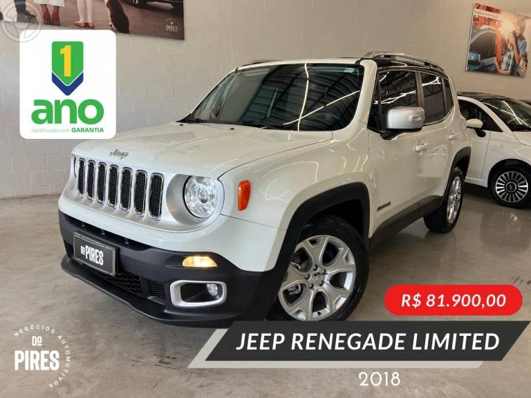 JEEP - RENEGADE 1.8 16V FLEX LIMITED 4P AUTOMÁTICO - 2018/2018 - BRANCA - R$ 81.900,00