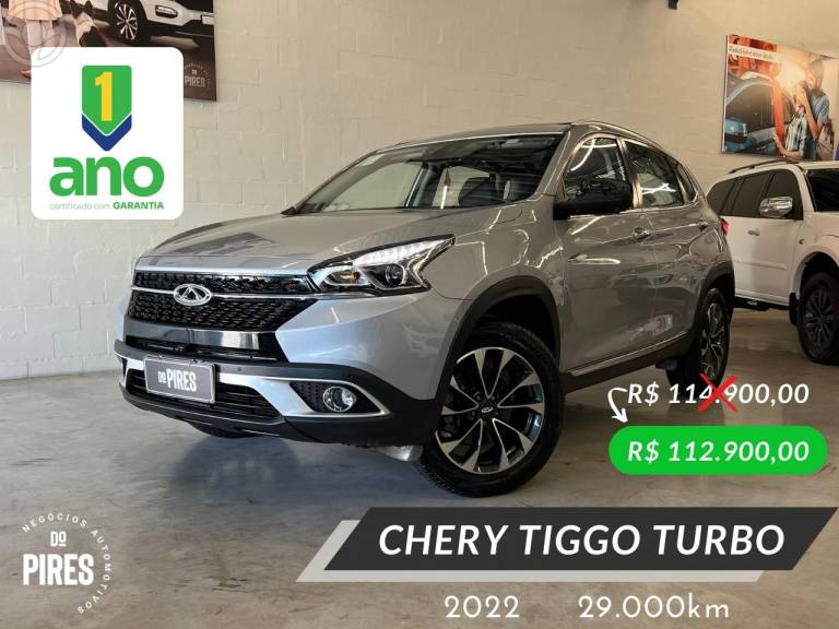 CHERY - TIGGO 1.5 16V TURBO 7 TXS FLEX 4P AUTOMÁTICO - 2021/2022 - PRATA - R$ 112.900,00