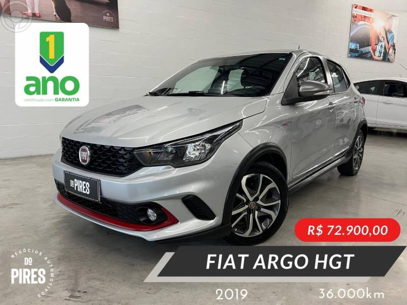 FIAT - ARGO 1.8 E.TORQ FLEX HGT AT6 - 2019/2019 - PRATA - R$ 72.900,00