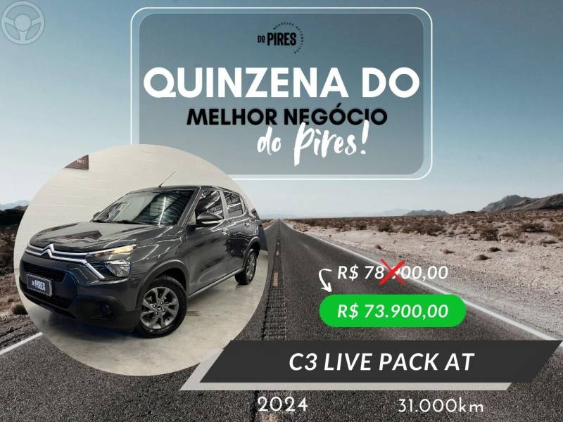CITROËN - C3 1.6 LIVE PACK 16V FLEX 4P AUTOMÁTICO - 2023/2024 - CINZA - R$ 73.900,00