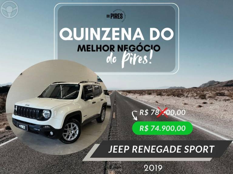 JEEP - RENEGADE 1.8 16V FLEX SPORT 4P MANUAL - 2019/2019 - BRANCA - R$ 74.900,00