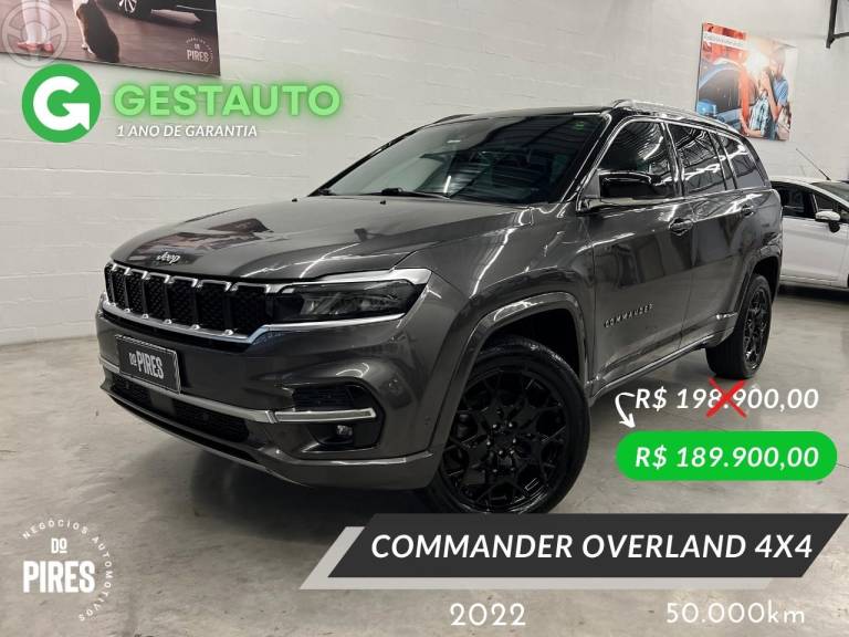 JEEP - COMMANDER 2.0 OVERLAND TD380 4X4 TURBO DIESEL 4P AUTOMÁTICO - 2021/2022 - CINZA - R$ 189.900,00