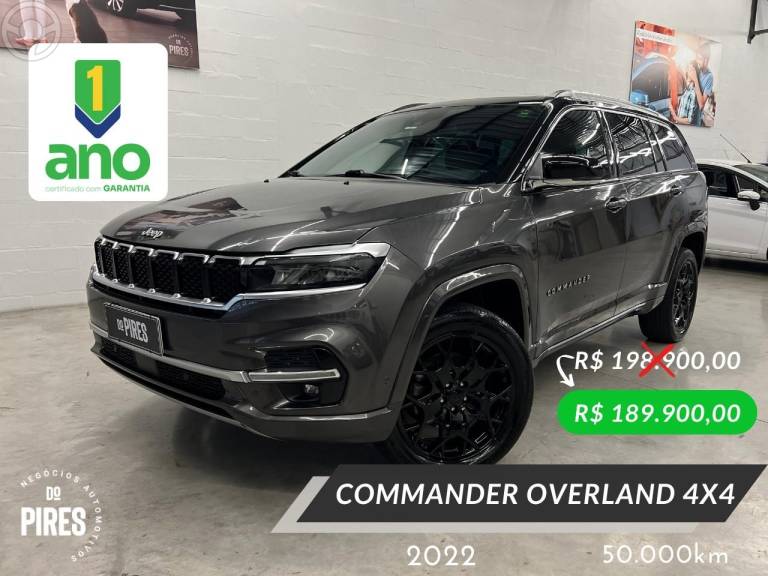 JEEP - COMMANDER 2.0 OVERLAND TD380 4X4 TURBO DIESEL 4P AUTOMÁTICO - 2021/2022 - CINZA - R$ 189.900,00